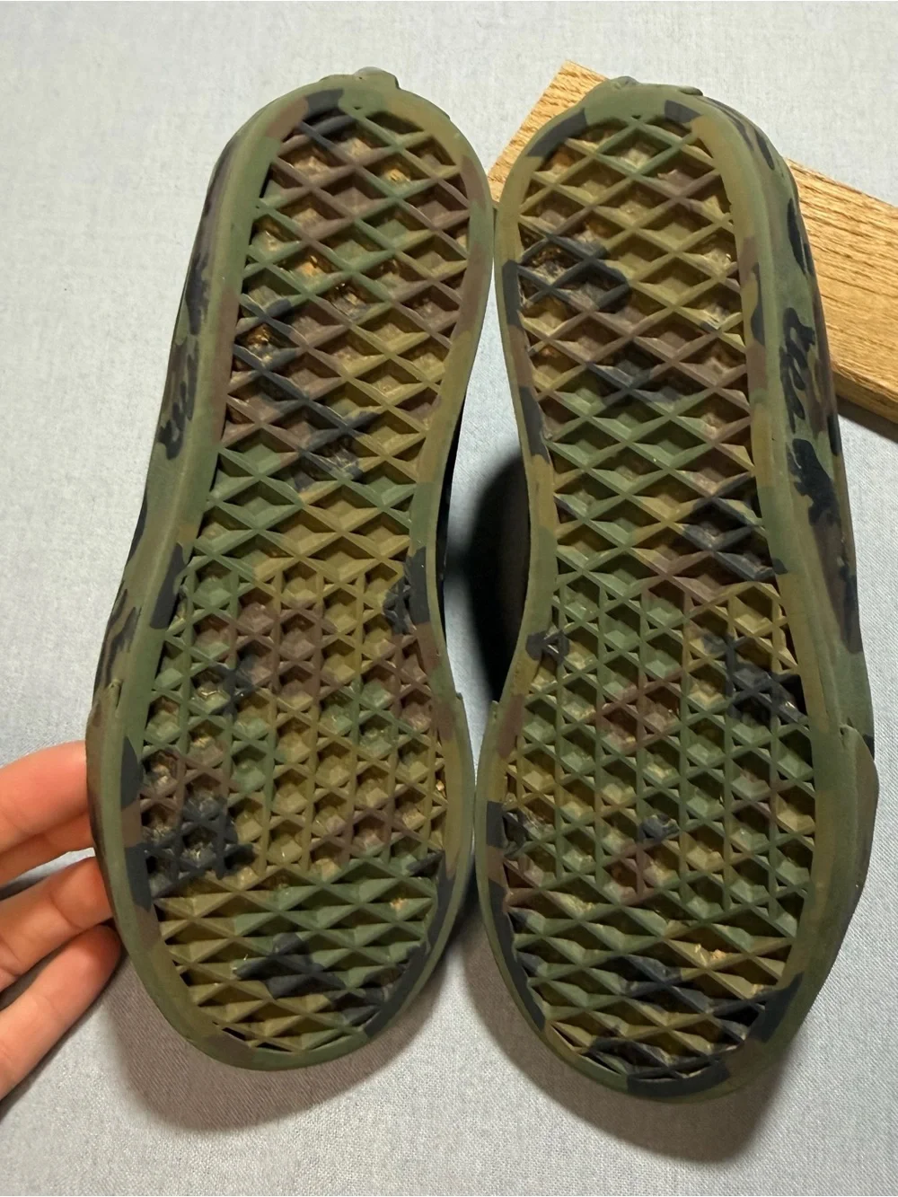 Vans Kids Black Canvas Velcro Strap Sneakers with Olive Trim